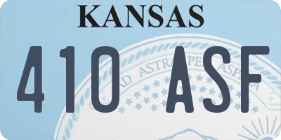 KS license plate 410ASF
