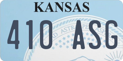 KS license plate 410ASG