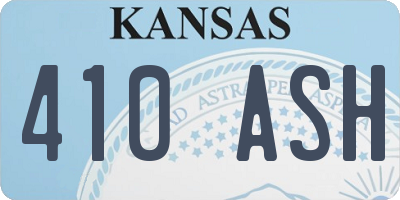 KS license plate 410ASH