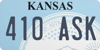 KS license plate 410ASK