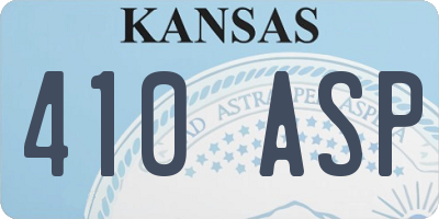 KS license plate 410ASP