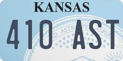 KS license plate 410AST