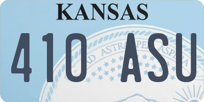 KS license plate 410ASU