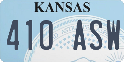 KS license plate 410ASW