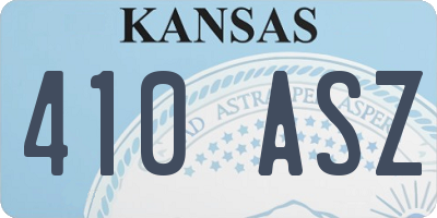 KS license plate 410ASZ