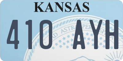 KS license plate 410AYH