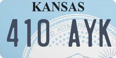 KS license plate 410AYK