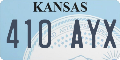 KS license plate 410AYX