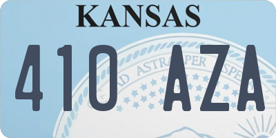 KS license plate 410AZA