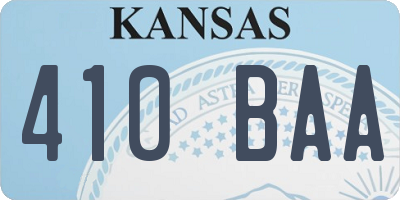 KS license plate 410BAA