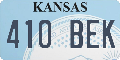 KS license plate 410BEK
