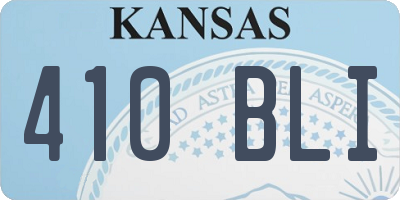 KS license plate 410BLI