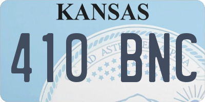KS license plate 410BNC