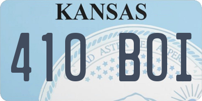 KS license plate 410BOI
