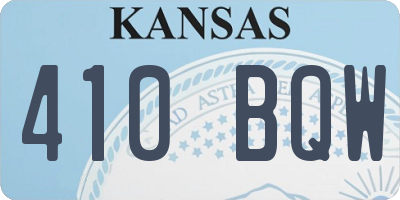 KS license plate 410BQW