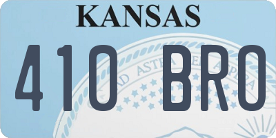 KS license plate 410BRO