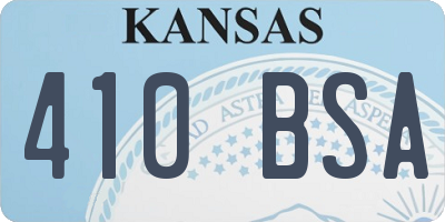 KS license plate 410BSA