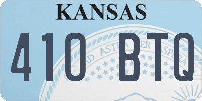 KS license plate 410BTQ