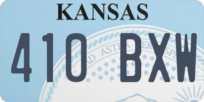 KS license plate 410BXW