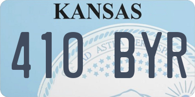 KS license plate 410BYR