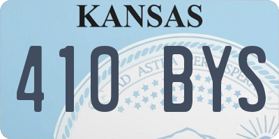 KS license plate 410BYS