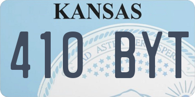 KS license plate 410BYT