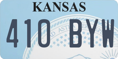 KS license plate 410BYW