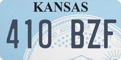 KS license plate 410BZF