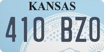 KS license plate 410BZO