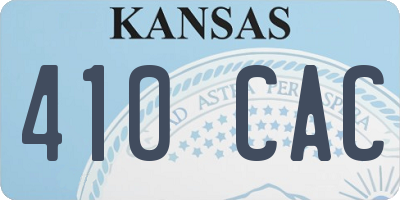 KS license plate 410CAC