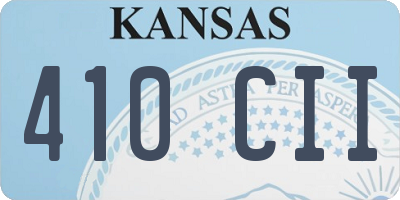KS license plate 410CII