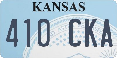 KS license plate 410CKA