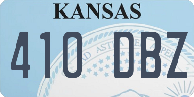 KS license plate 410DBZ