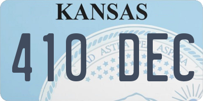 KS license plate 410DEC
