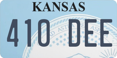 KS license plate 410DEE