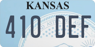 KS license plate 410DEF