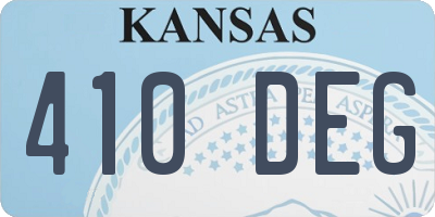 KS license plate 410DEG