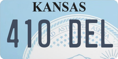 KS license plate 410DEL
