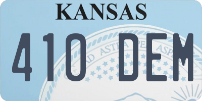 KS license plate 410DEM