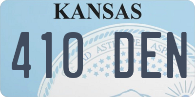 KS license plate 410DEN