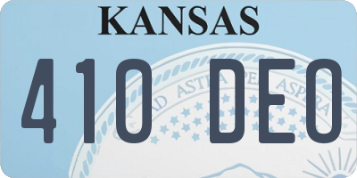 KS license plate 410DEO