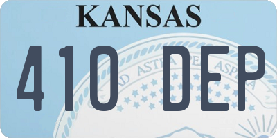 KS license plate 410DEP