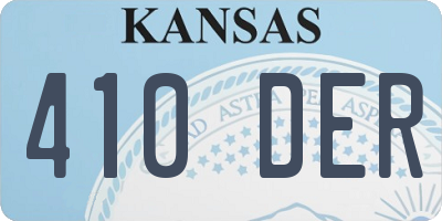 KS license plate 410DER