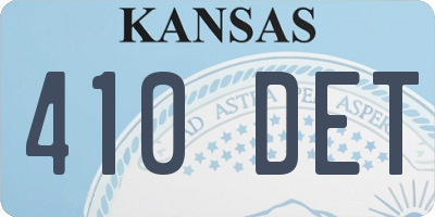 KS license plate 410DET
