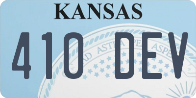 KS license plate 410DEV
