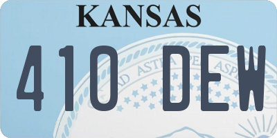 KS license plate 410DEW