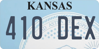 KS license plate 410DEX