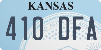 KS license plate 410DFA