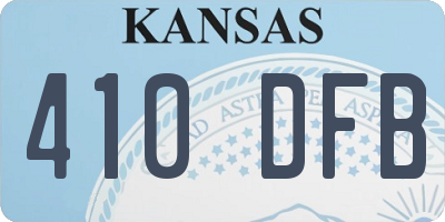 KS license plate 410DFB