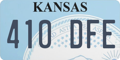 KS license plate 410DFE